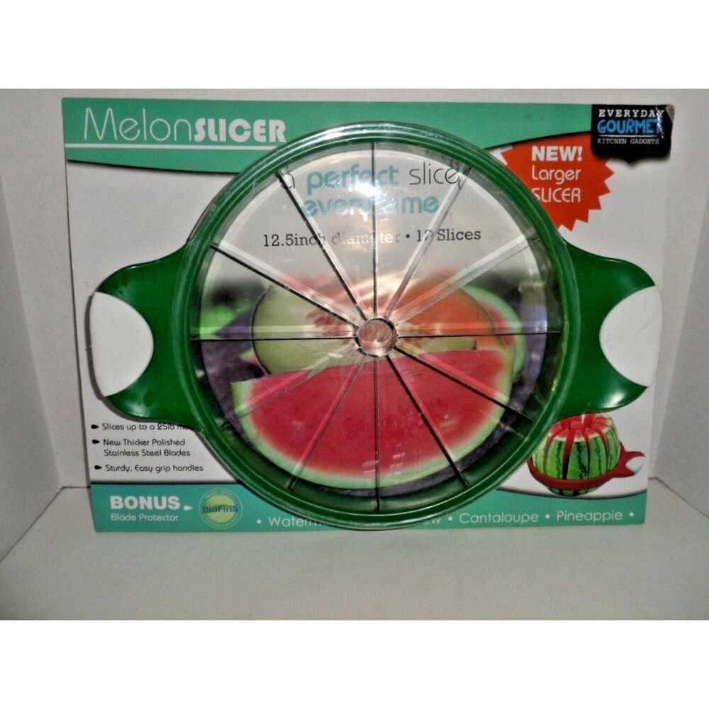 Melon Slicer Stainless Steel Cutter NIP Plastic 12 Slices Everyday Gourmet